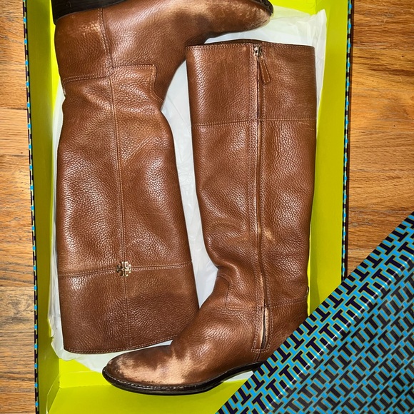 Tory Burch rustic brown (tan) Leather Jolie Riding boot size 8 - Picture 8 of 14